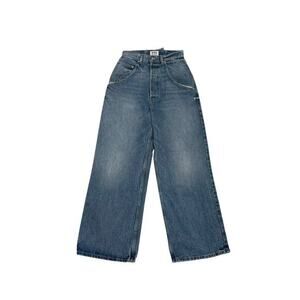 EB Denim Jeans Outpost Size 26 Wide Leg Buckle Back High Rise Button Fly